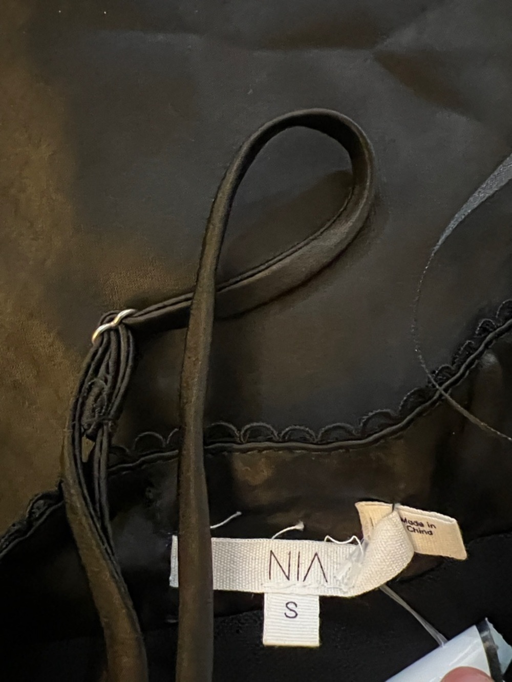 NIA Frank Dress - Black Lace Corset Midi Satin Cami Small $118 - Picture 9 of 9